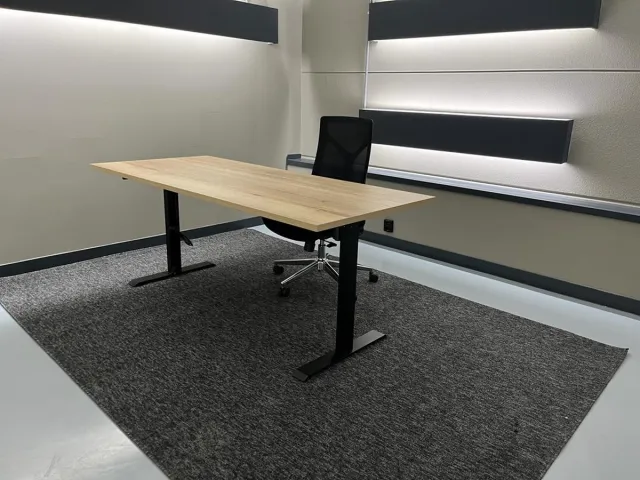 FERBOX - Kantoor & Design Elektrisch zit sta bureau premium – halifax natuur eiken blad – zwart onderstel – met memory functie en USB oplaadmogelijkheid – 160 x 80 – NIEUW