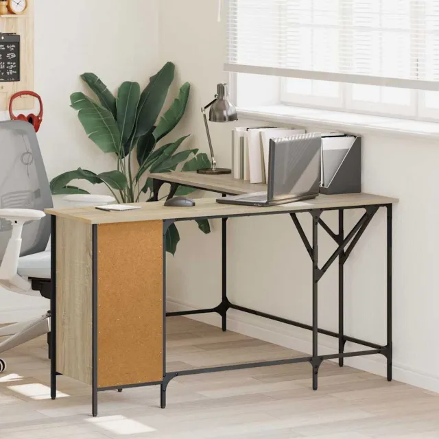 vidaXL Bureau 141x141x75 cm bewerkt hout sonoma eikenkleurig, foto 2