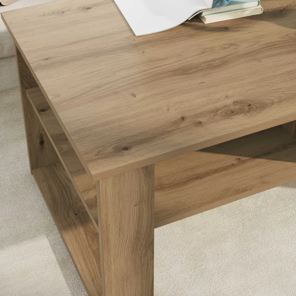vidaXL Salontafel Artisan Eiken 96 x 54 x 44 cm Bewerkt hout, foto 4