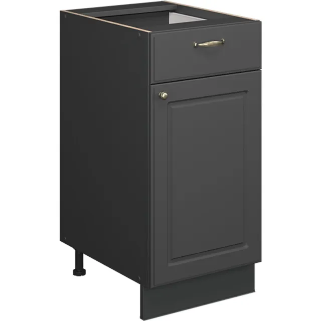 Vicco Fame-Line Keukenonderkast – 40 cm zonder werkblad Anthrazit-Gold Landhaus Anthrazit-Gold landelijk/Antraciet