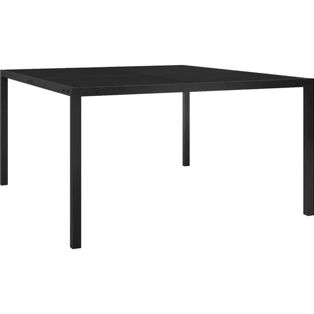 vidaXL Tuintafel 130x130x72 cm staal en glas zwart, foto 2