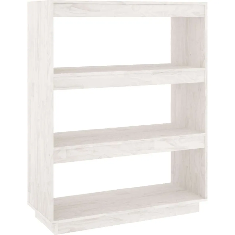 vidaXL Boekenkast/kamerscherm 80x35x103 cm massief grenenhout wit