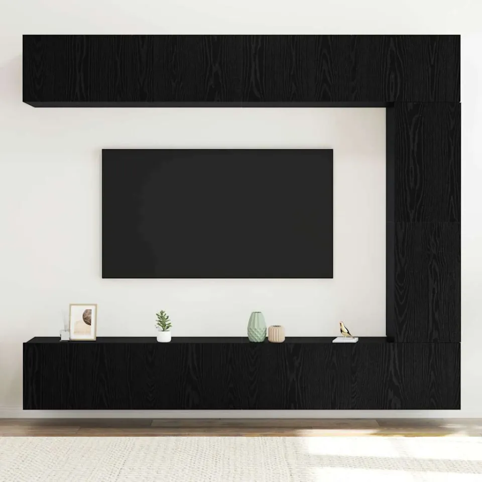 vidaXL Tv-meubelset 5 st 100 x 30 x 30 cm Zwart Eiken, foto 4