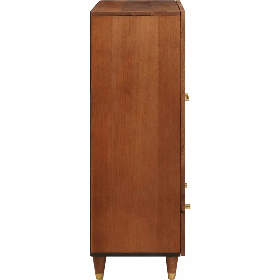 vidaXL Hoge Kast Bruin 60 x 33,5 x 100 cm Massief Mango Hout, foto 4