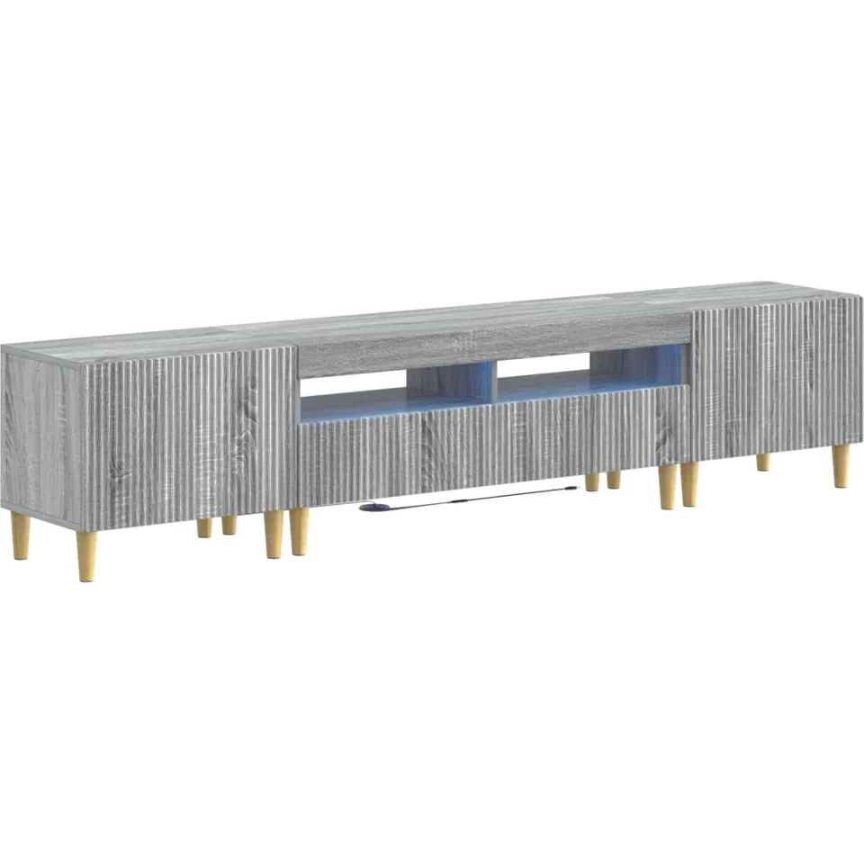 vidaXL 3-delige LED TV-kast ARNHEM 3 st Grijs Sonoma Bewerkt hout