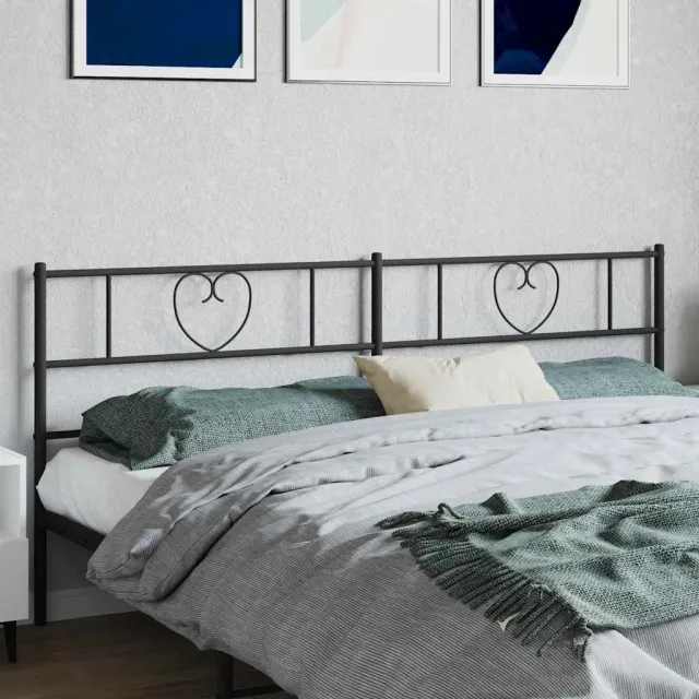vidaXL Vervangend hoofdbord 193 cm metaal zwart