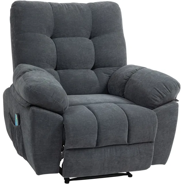 Homcom Massage Relaxbank - Chenille (100% polyester) - 100x102x107H cm - Grijs