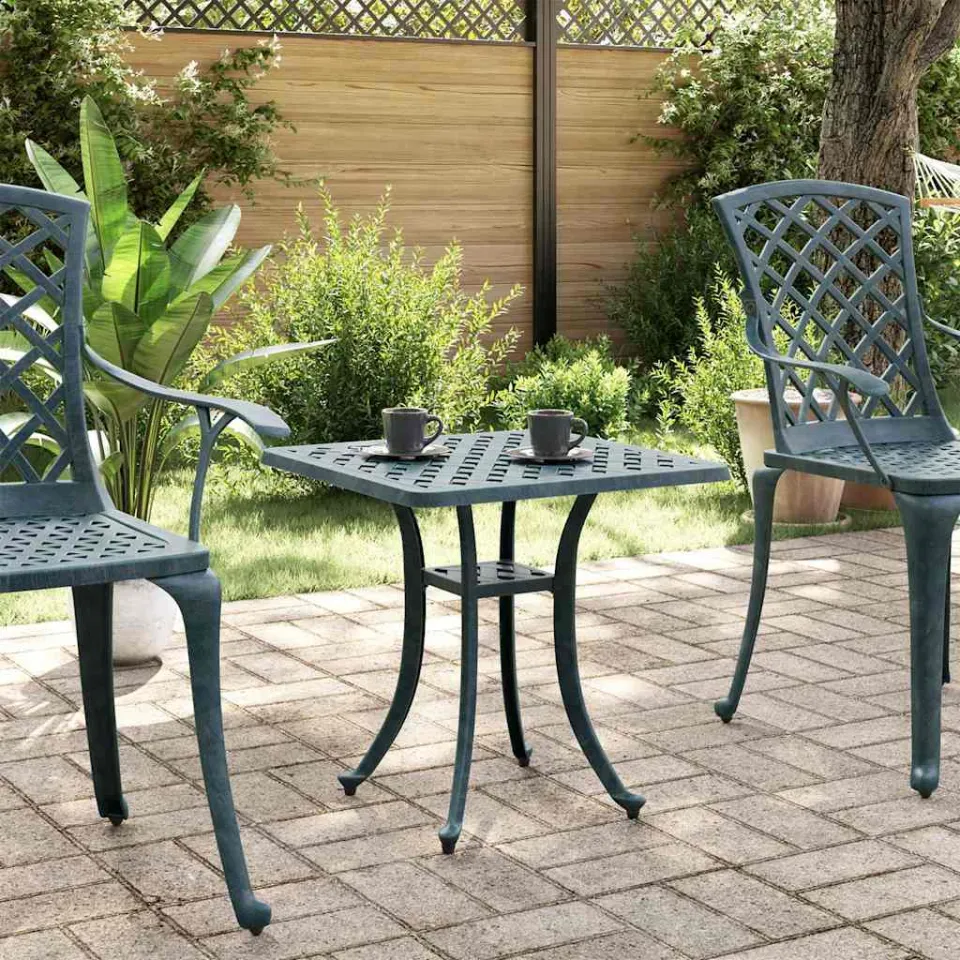 vidaXL Tuintafel 53x53x53 cm gietaluminium groen, foto 3