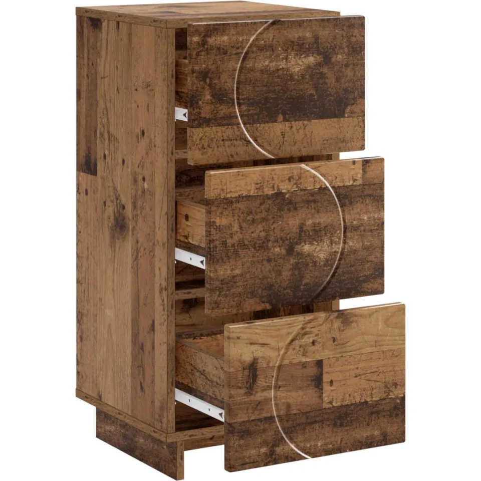 vidaXL Dressoir Oud hout 33.5 x 34.5 x 75 cm Bewerkt hout Bruin