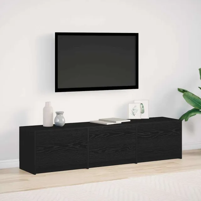 vidaXL TV-kast met LED 165 x 34 x 40 cm Zwart eiken Geconstrueerd hout