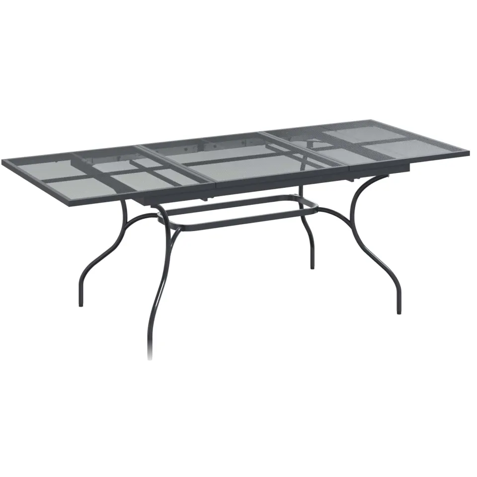 vidaXL Uiterbreidbare Mesh Eettafel Antracietkleurig 212 x 90 x 76 cm Anthraciet
