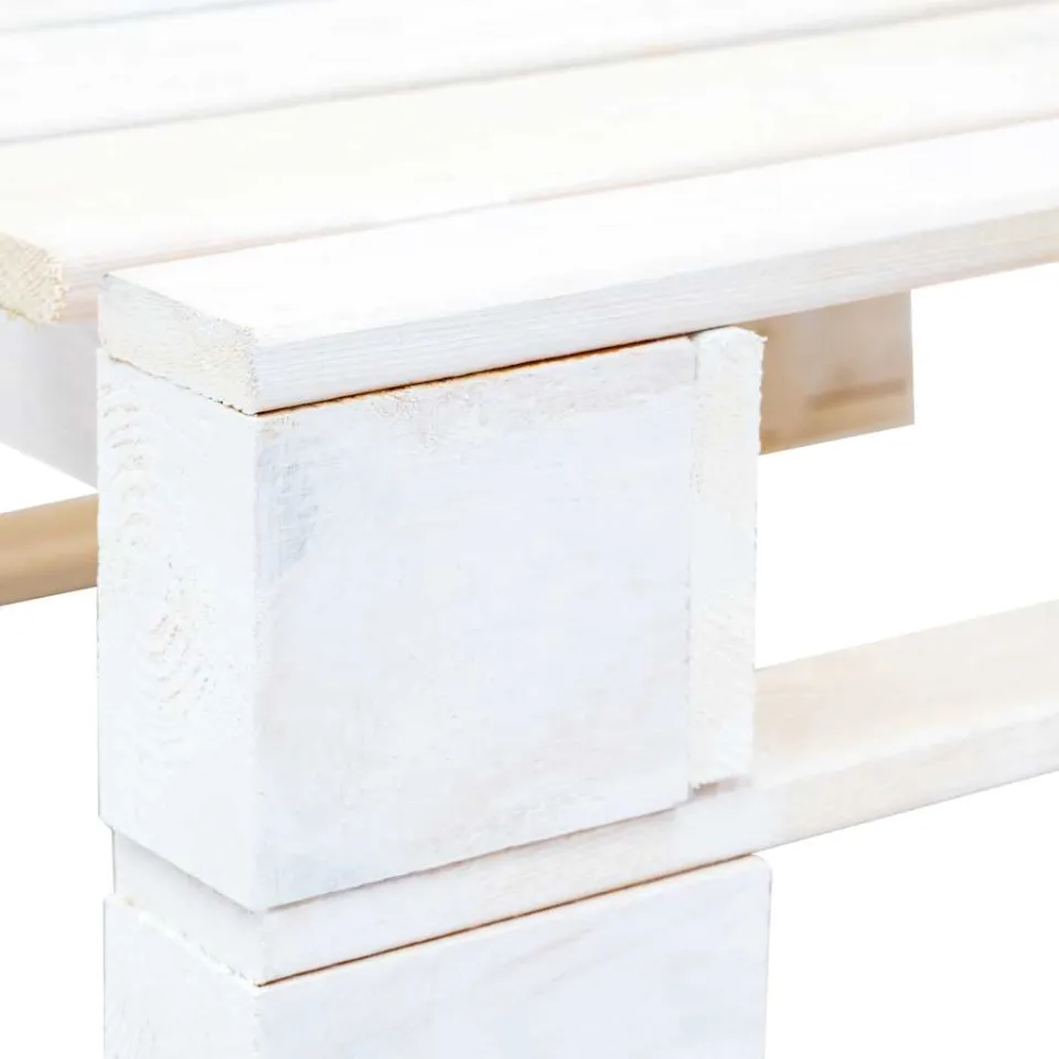 vidaXL Tuinhocker pallet hout wit, foto 3