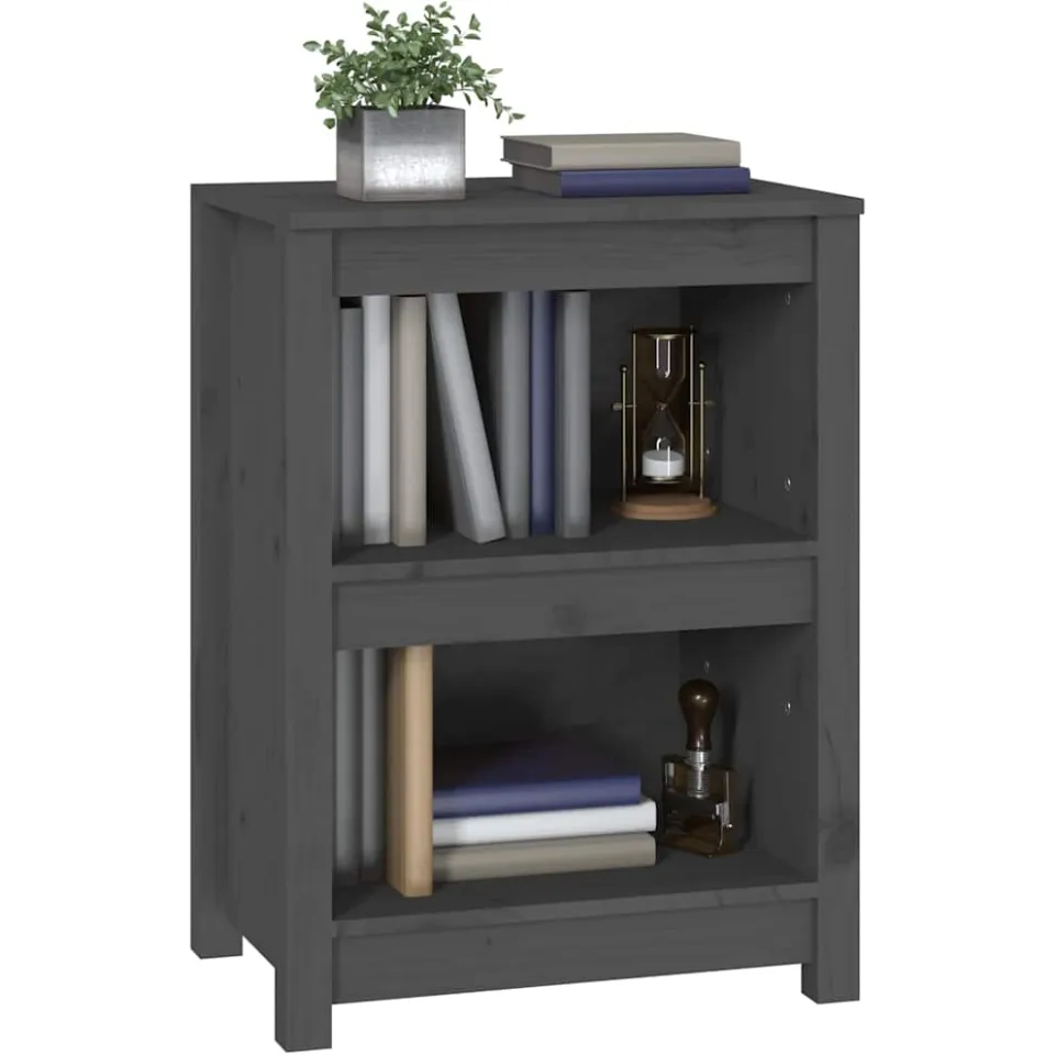 vidaXL Boekenkast 50x35x68 cm massief grenenhout grijs