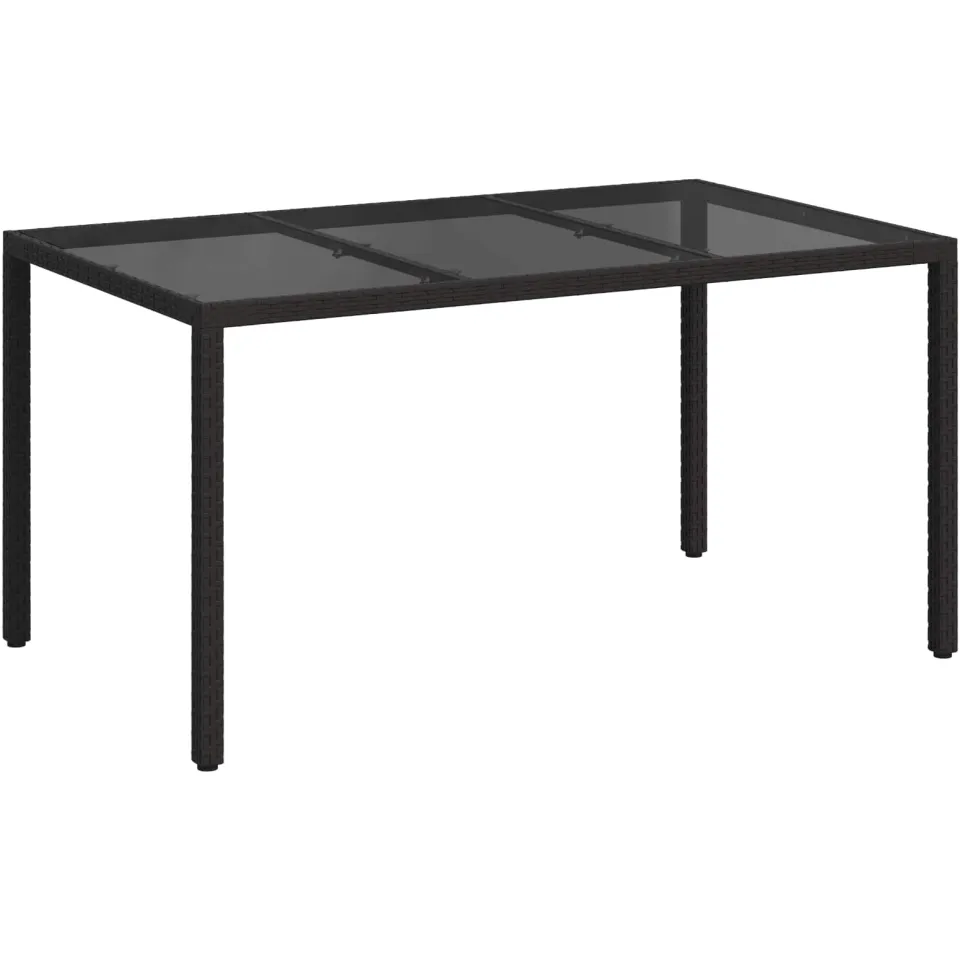 vidaXL Tuinstafel Zwart 150 x 90 x 75 cm poly rattan, foto 3