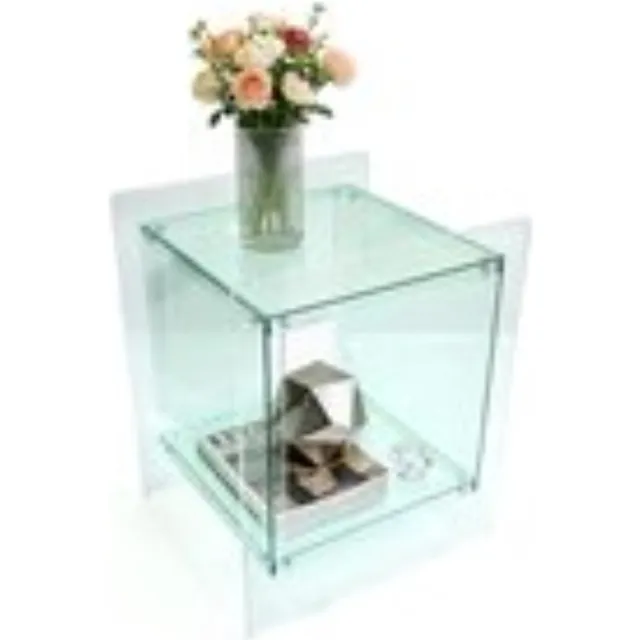 ArtiZo Vierkante acryl bijzettafel - Tafel - 46x39.5x55 cm (lxbxh) licht groen - transparant