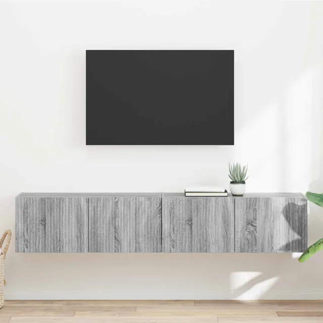 vidaXL TV Wandkast 2 st Grijs Sonoma Bewerkt hout, foto 2