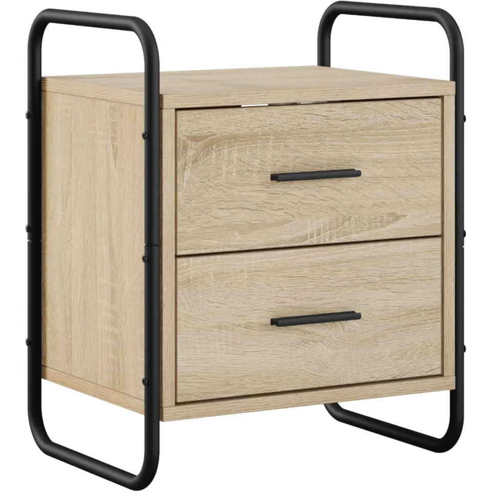 vidaXL Hangend nachtkastje 2 st Sonoma Eiken 40 x 30 x 50 cm Bruin