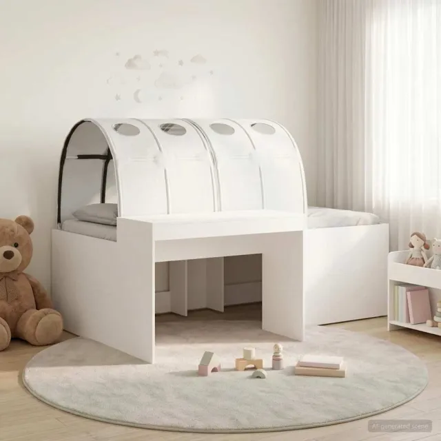 vidaXL Bedframe met tunnel 3 st Wit 80 x 200 cm Bewerkt hout
