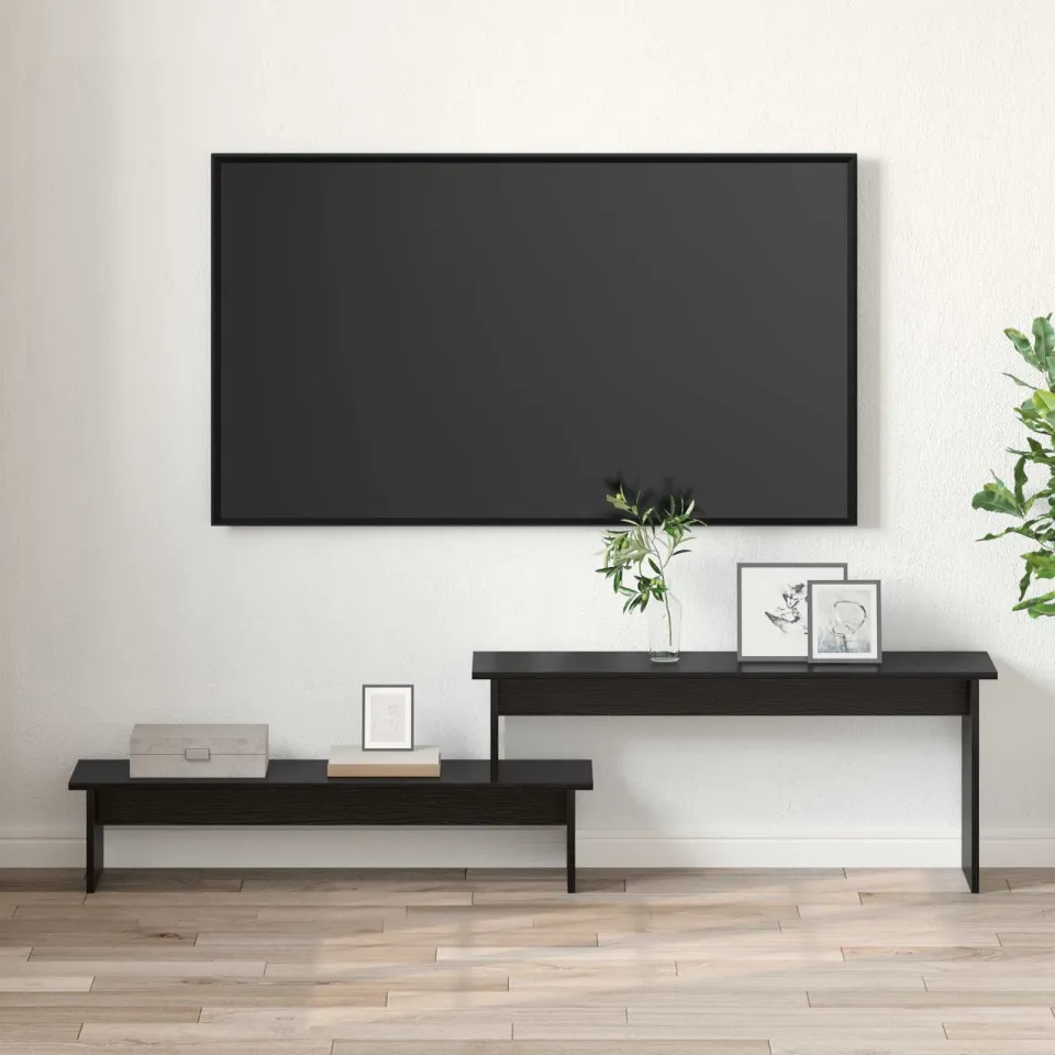 vidaXL Tv-meubelset 180,5 x 30 x 43 cm Zwart Eiken Bewerkt hout, foto 4