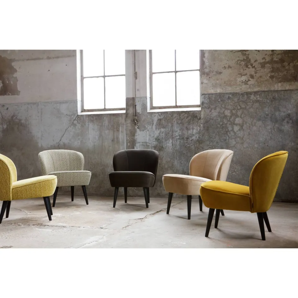 WOOOD Sara Fauteuil - Velvet - Donkerbruin - 71x59x70, foto 4
