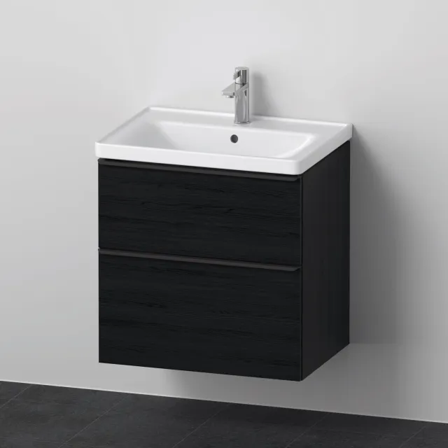 Duravit Badkamermeubelset Duravit D-Neo Wastafel Keramiek 65x48x62.5 cm Mat Eiken Zwart Mat Zwart
