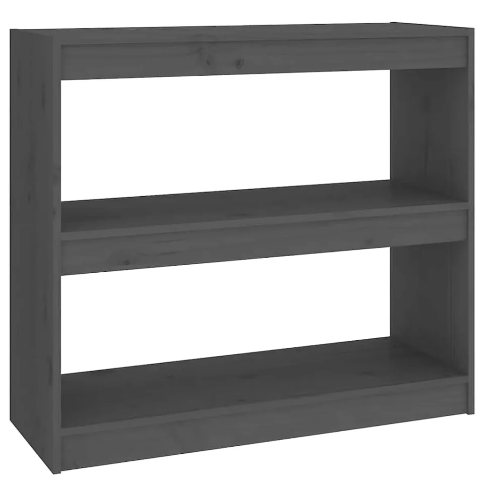 vidaXL Boekenkast/kamerscherm 80x30x71,5 cm massief grenenhout grijs