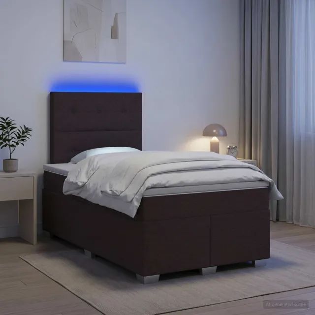 vidaXL Boxspringbed met matras Donkerbruin 120 x 200 cm Stof