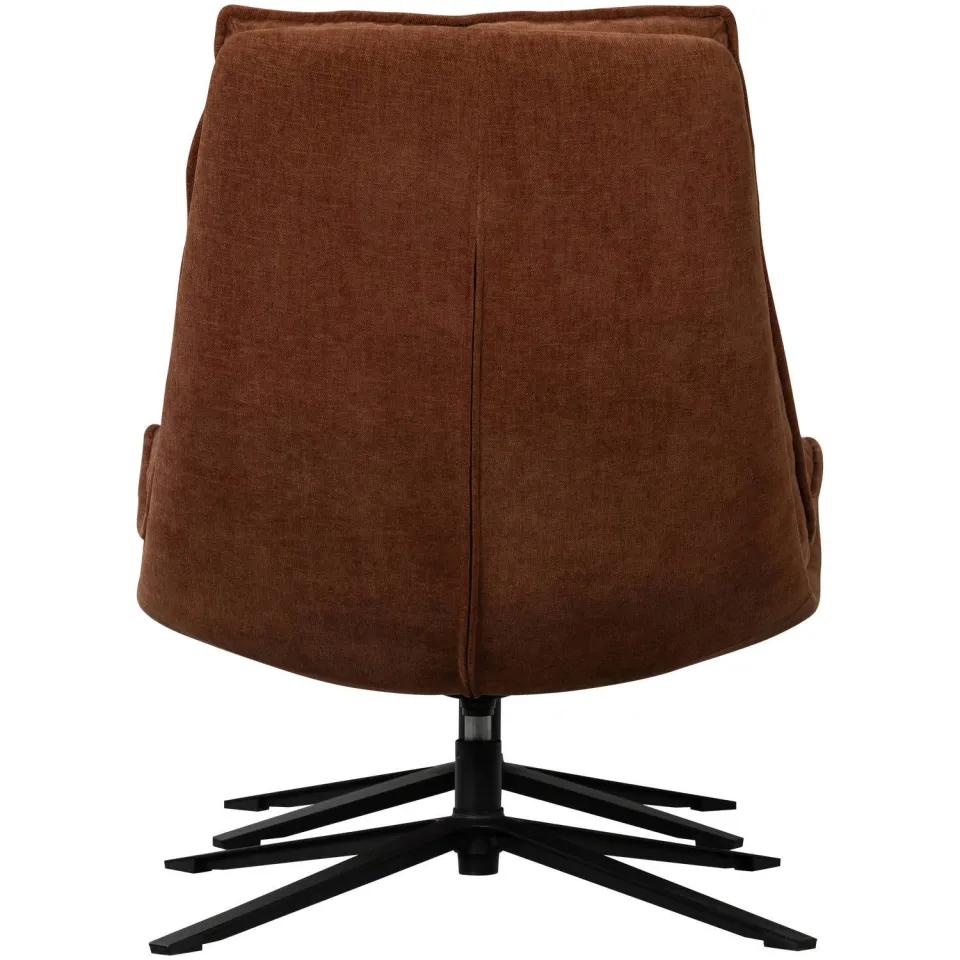 WOOOD Kube Draaifauteuil Met Hocker - Chenille stof - Naturel, foto 2