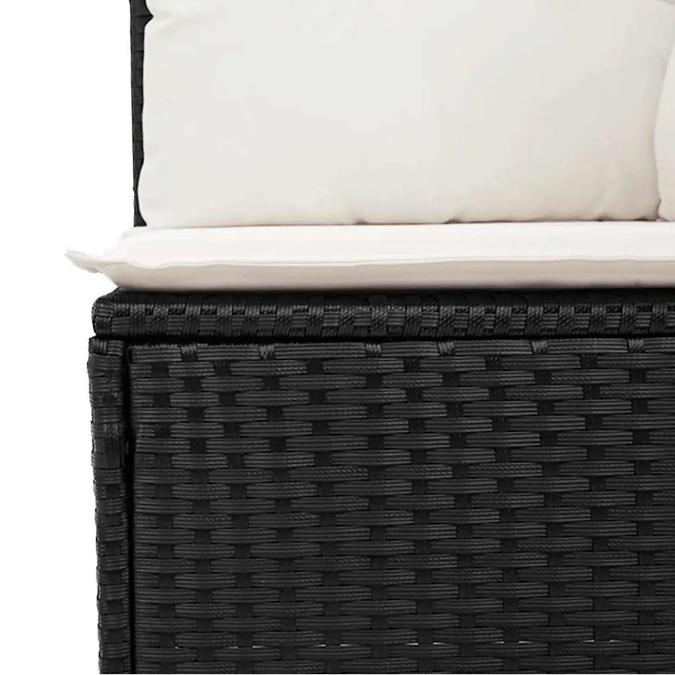 vidaXL 8-delige Loungeset met kussens poly rattan zwart, foto 3
