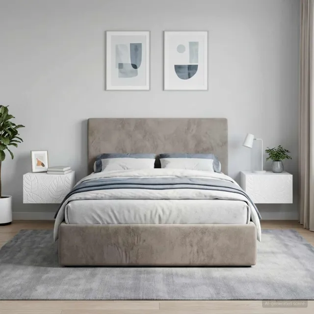 vidaXL Wandbeugel Bedkast 2 st Hoogglans Wit 49 x 34,5 x 20 cm, foto 2