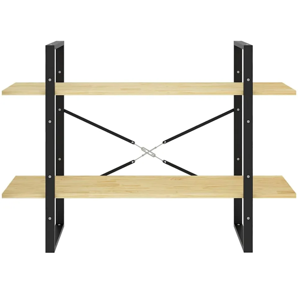 vidaXL Boekenkast met 2 schappen 100x30x70 cm massief grenenhout bruin, foto 4