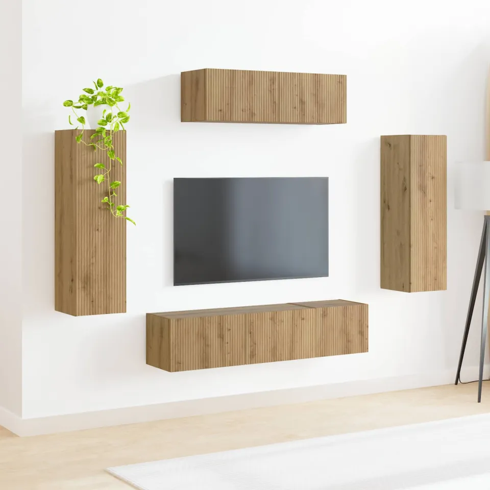 vidaXL TV-kast 5 st Artisan Eiken, foto 4