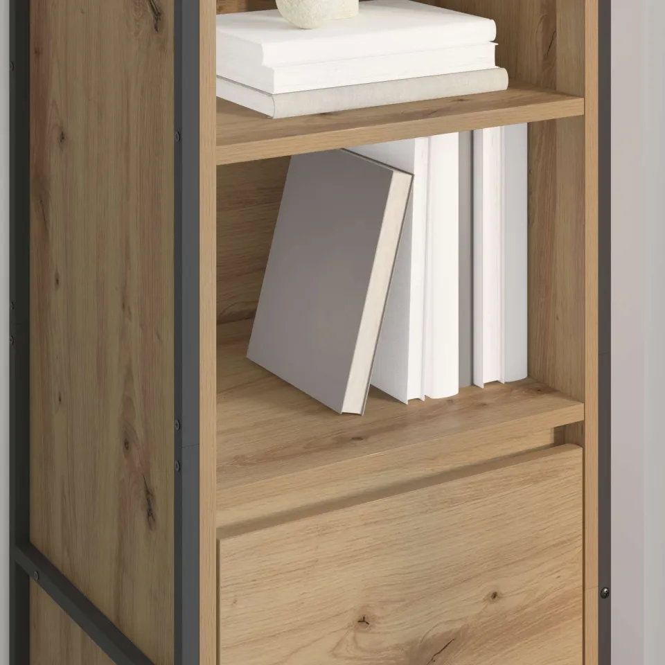 vidaXL Boekenkast Artisanaal eiken 43 x 36 x 150.5 cm Bewerkt hout, foto 3