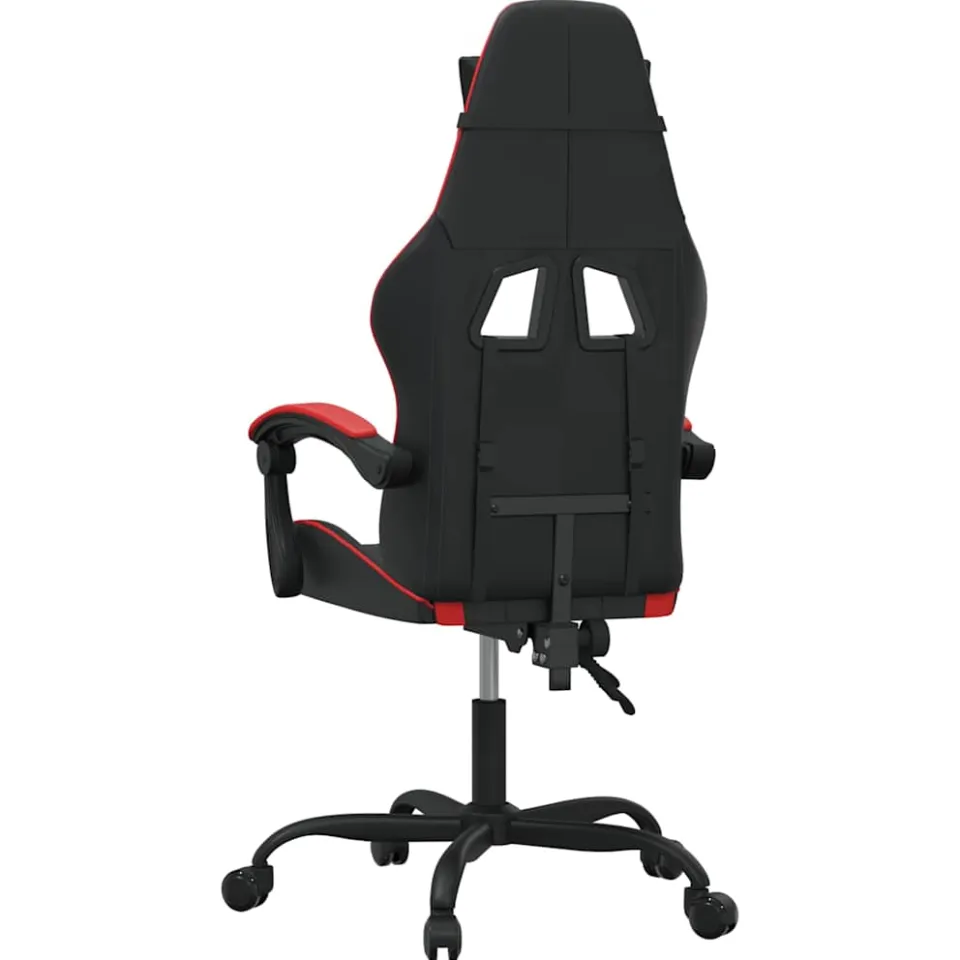 vidaXL Gamestoel draaibaar kunstleer zwart en rood, foto 4
