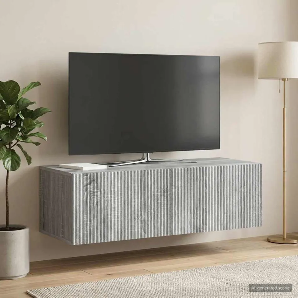 vidaXL Wandbeugel TV-kast 98 x 41 x 30 cm Grijs sonoma Bewerkt hout, foto 4