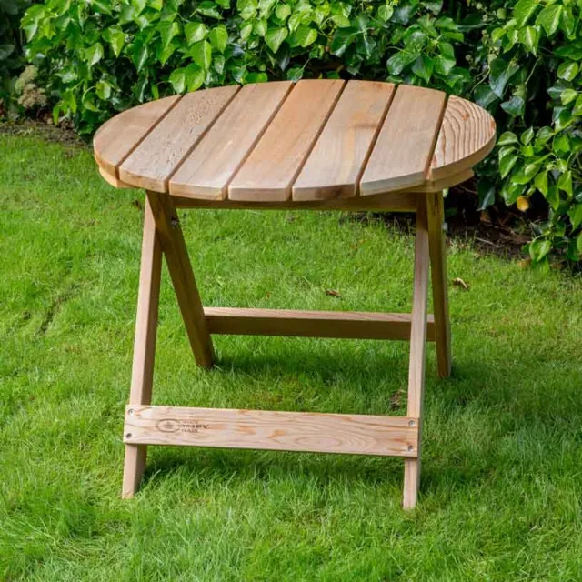 Canada Comfy Chair Originele Adirondack Bijzettafel Rond | Red Cedar hout | 95% voorgemonteerd | Binnen 2-5 werkdagen geleverd | 10 jaar garantie | Comfy Side Table CST 400 Cederhout
