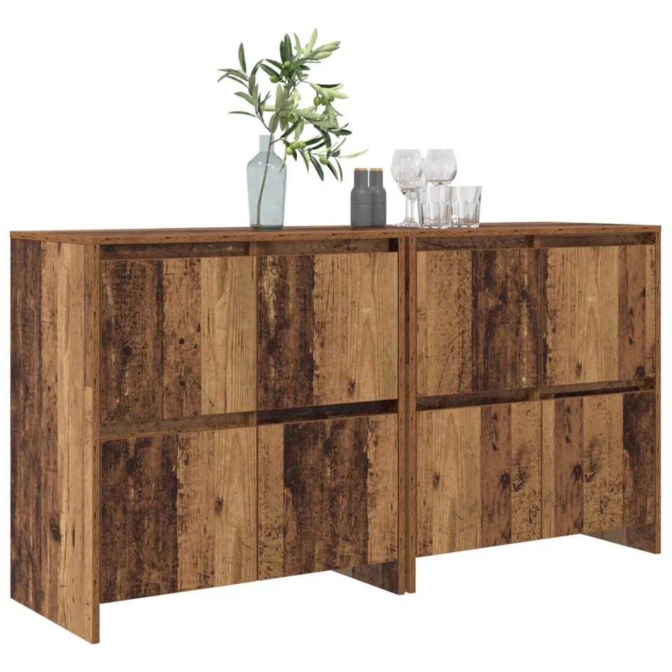 vidaXL Dressoirs 2 st Oud hout 70 x 41 x 75 cm Bewerkt hout bruin, foto 2