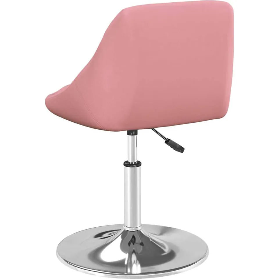 vidaXL Eetkamerstoelen draaibaar 4 st fluweel roze, foto 4