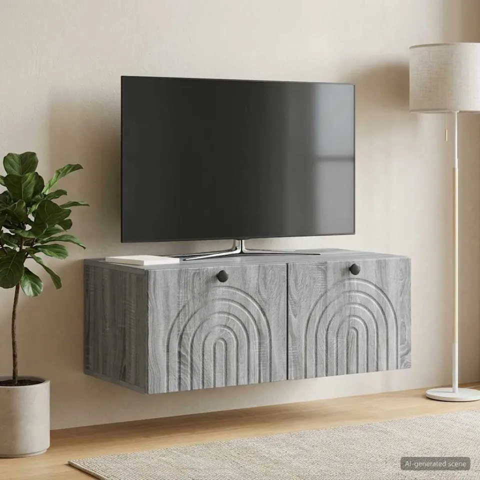 vidaXL Wandbeugel TV-kast Grijs sonoma 78,5 x 41 x 30 cm Bewerkt hout, foto 4