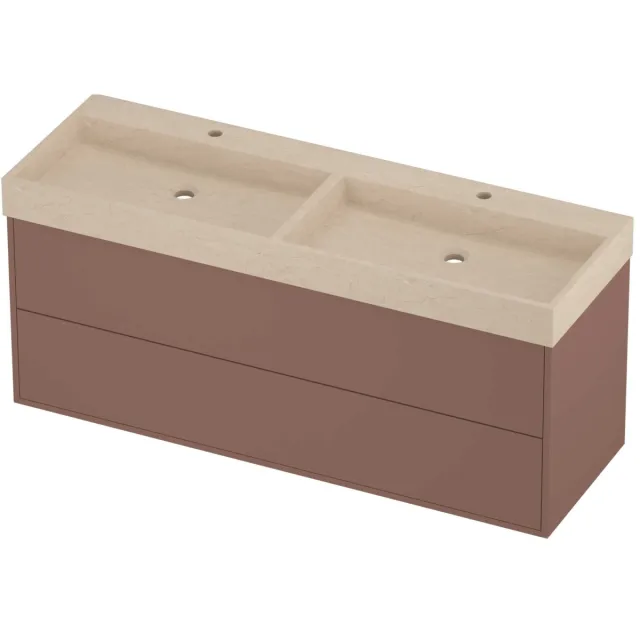 Proline Evoli Badmeubelset Hardsteen Loft 2 Laden 140x46x62 cm Sand Stone Beauty Blush Rosé Goud