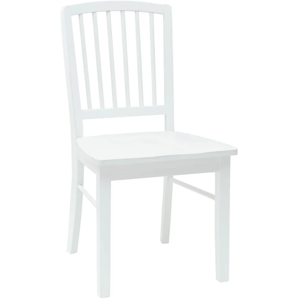 vidaXL Eettafelstoelen 2 st Massief Rubberhout Wit 50 x 52,5 x 91 cm, foto 4