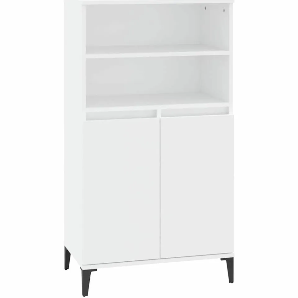 vidaXL Hoge kast Wit 60 x 36 x 110 cm Bewerkt hout