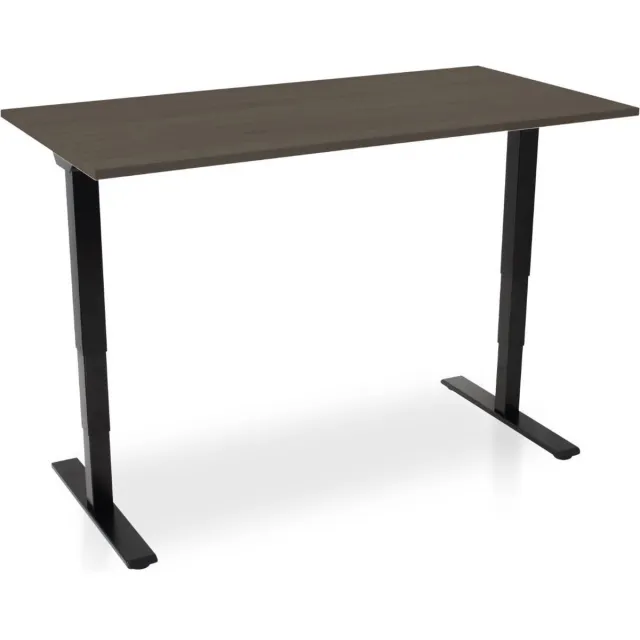 Multi Ratio Zit-sta bureau elektrisch verstelbaar - MRC COMFORT NEN-EN 527 | 160 x 80 cm | frame zwart - blad bruin eiken | 130 cm hoog | 100KG draagvermogen Zwart frame