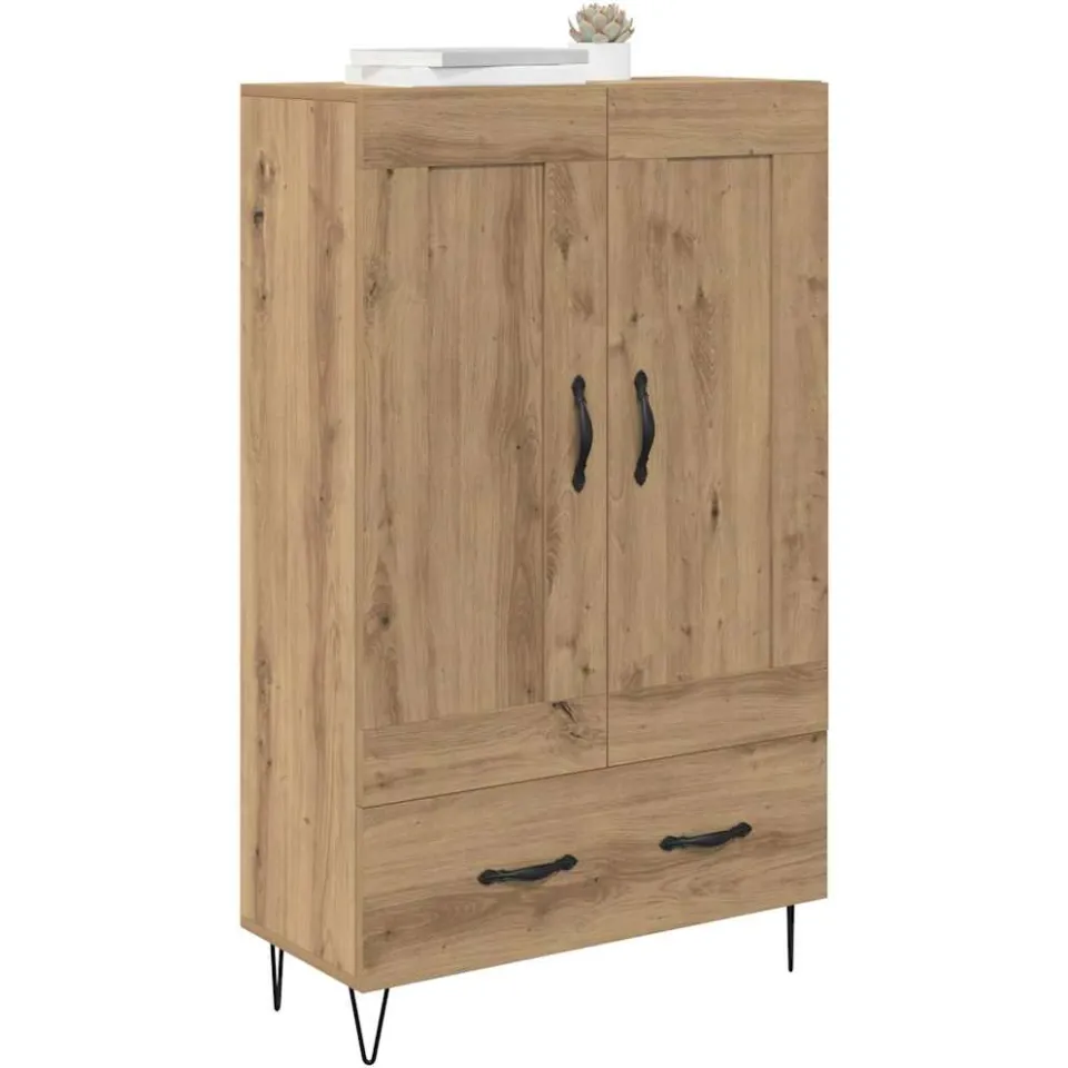 vidaXL Highboard Artisan Eiken 69,5 x 31 x 115 cm Bewerkt hout Bruin