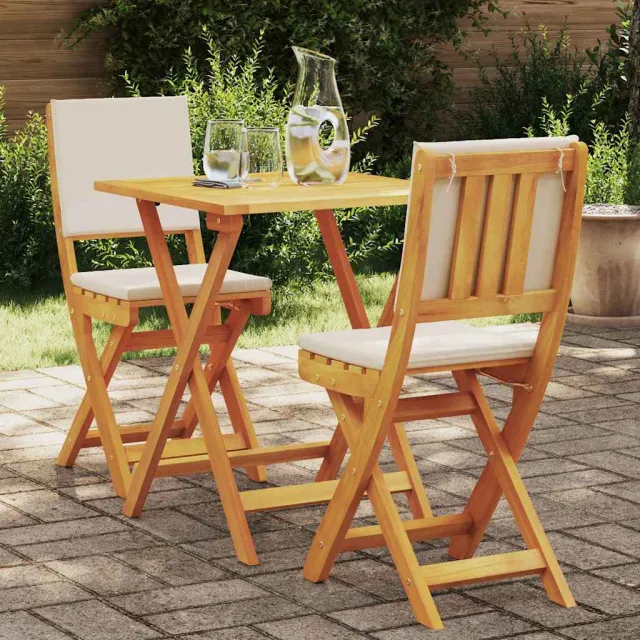 vidaXL Bistroset 3 st Olie naturel Massief Acaciahout, foto 2