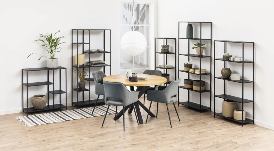 Lisomme Roy metalen boekenkast zwart - 79 x 165 cm, foto 3