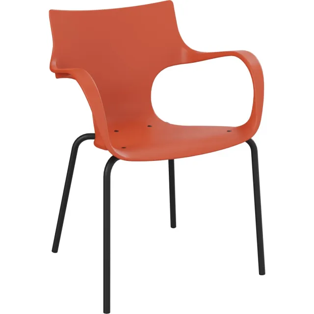 Workliving Jim Stoel - Coral - Zwart Onderstel