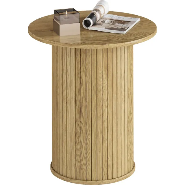Homcom bijzettafel - Spaanplaat, MDF - 48 x 48 x 55 cm - Eikenhout