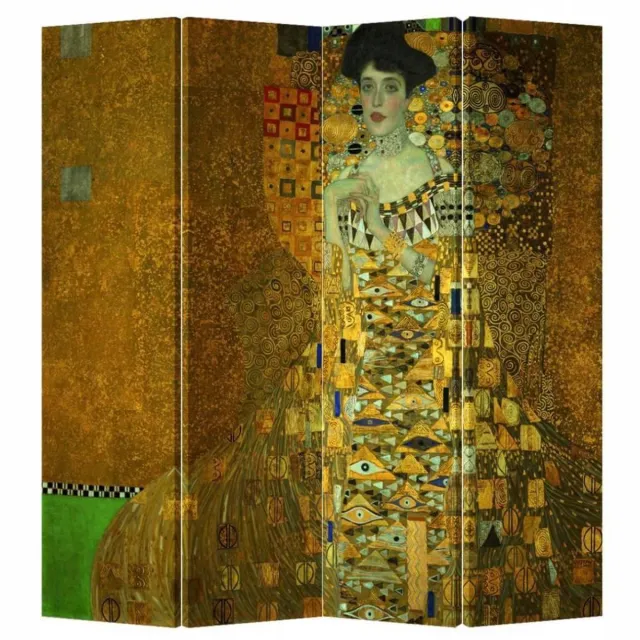 Fine Asianliving Kamerscherm Scheidingswand B160xH180cm 4 Panelen Gustav Klimt - Adele Bloch-Bauer Portret Multicolour