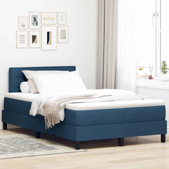 vidaXL Boxspring bed met LED-stripverlichting Zwart 120 x 200 cm Stof